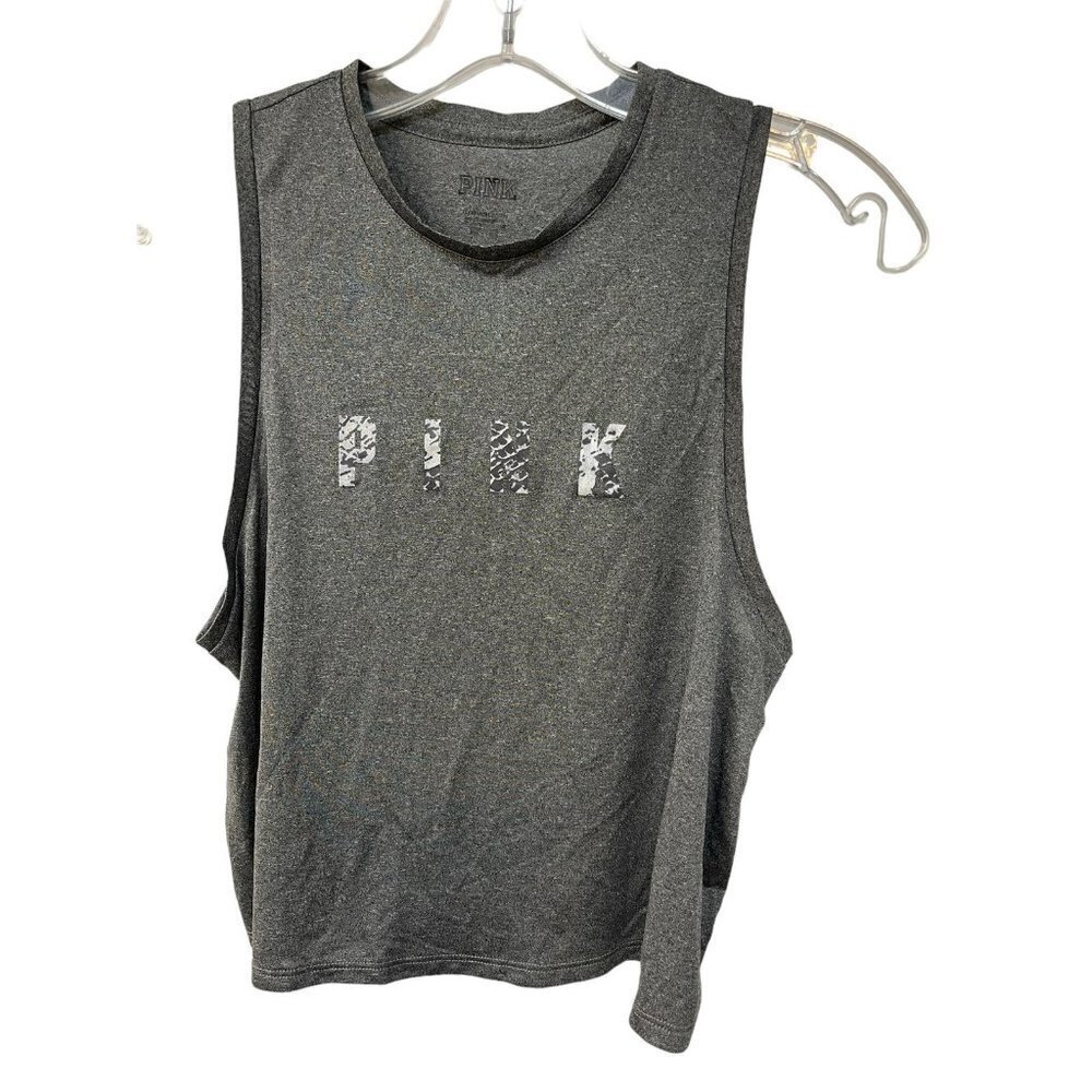 Victorias Secret Pink Womens Tank Top Size XS Gray Animal Print